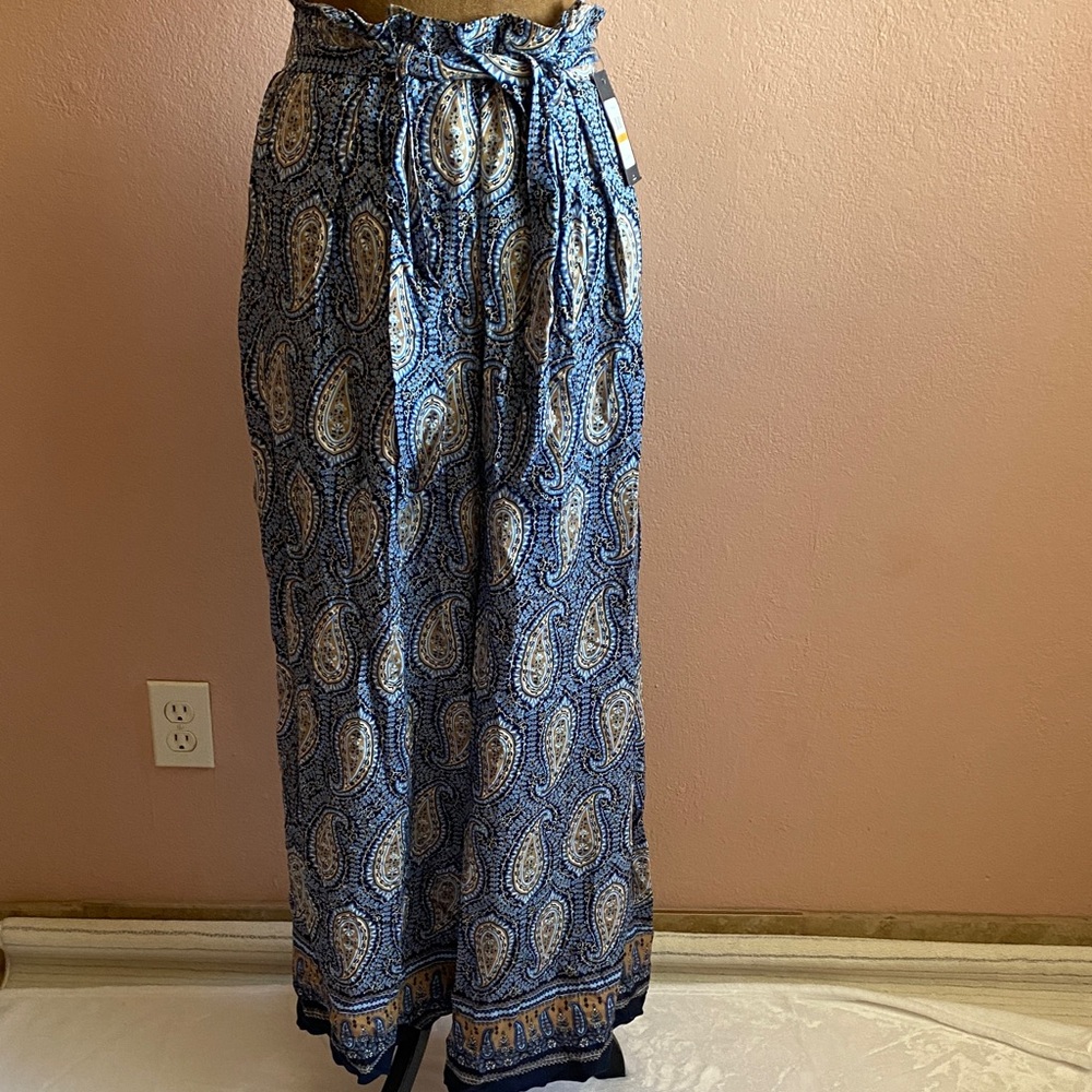 Tommy Hilfiger Blue Paisley Wide-Leg Pants